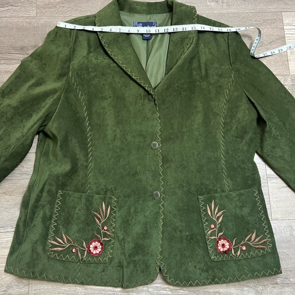 Susan Graver Boho jacket blazer Evergreen XL size - Picture 5 of 11